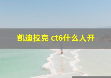 凯迪拉克 ct6什么人开